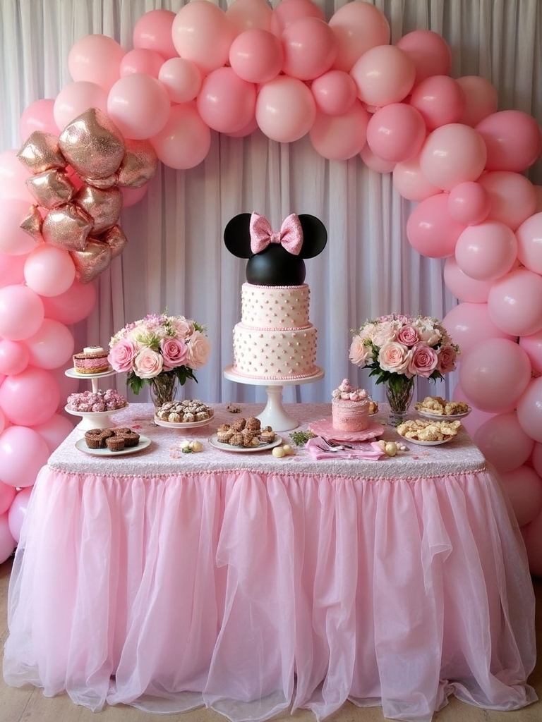 minnie mouse themed table setting