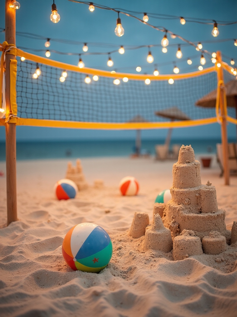 organize beach activity stations