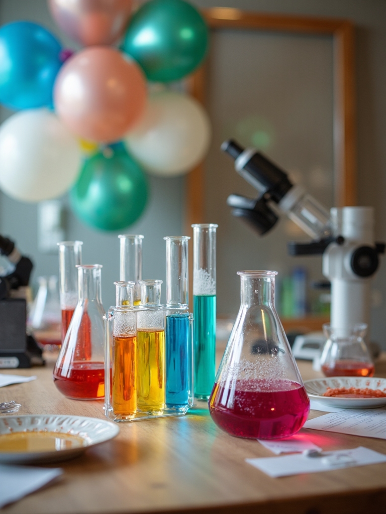 science experiment station setup
