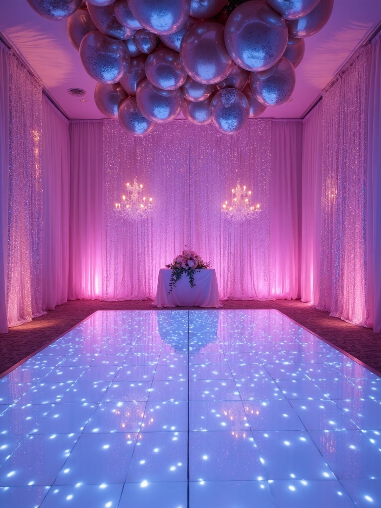 shimmering dance party event