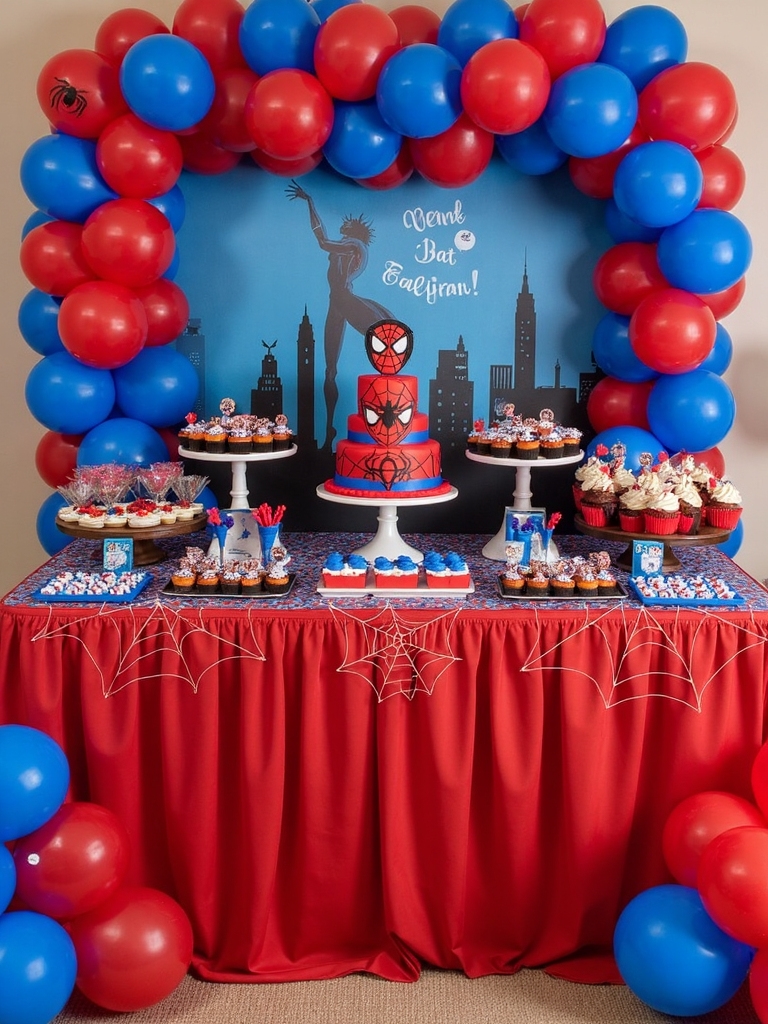 spider man inspired table decor
