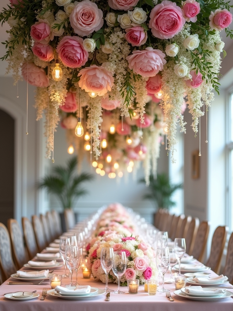 suspended botanical ceiling decor