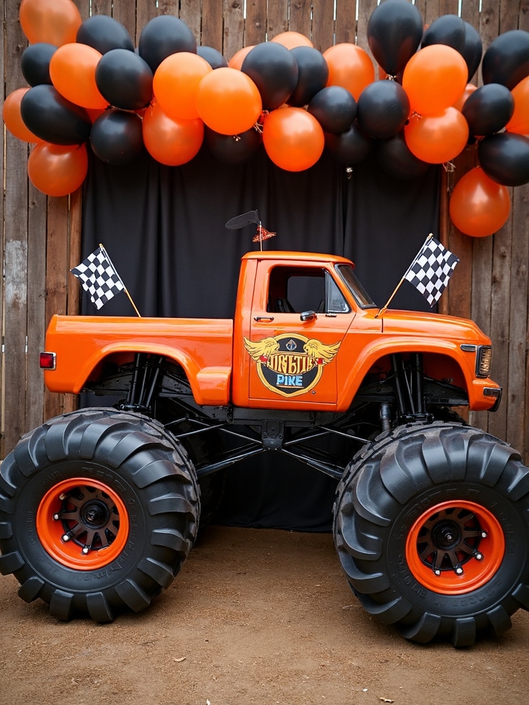 tire themed photo zone