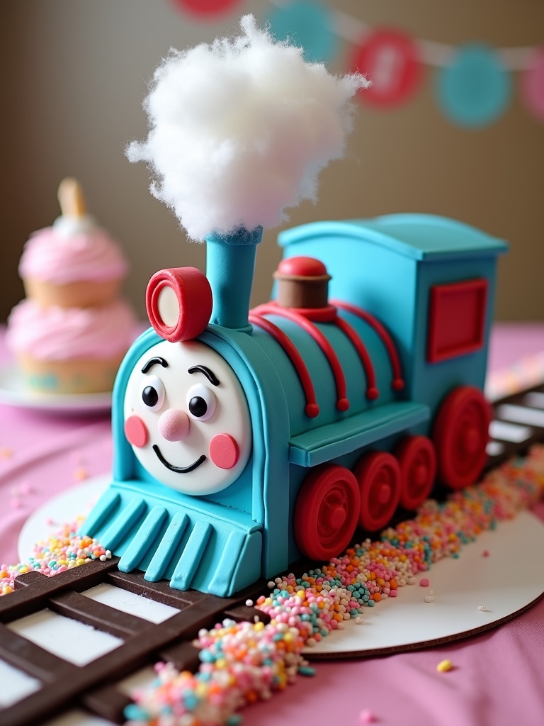 train inspired birthday cake