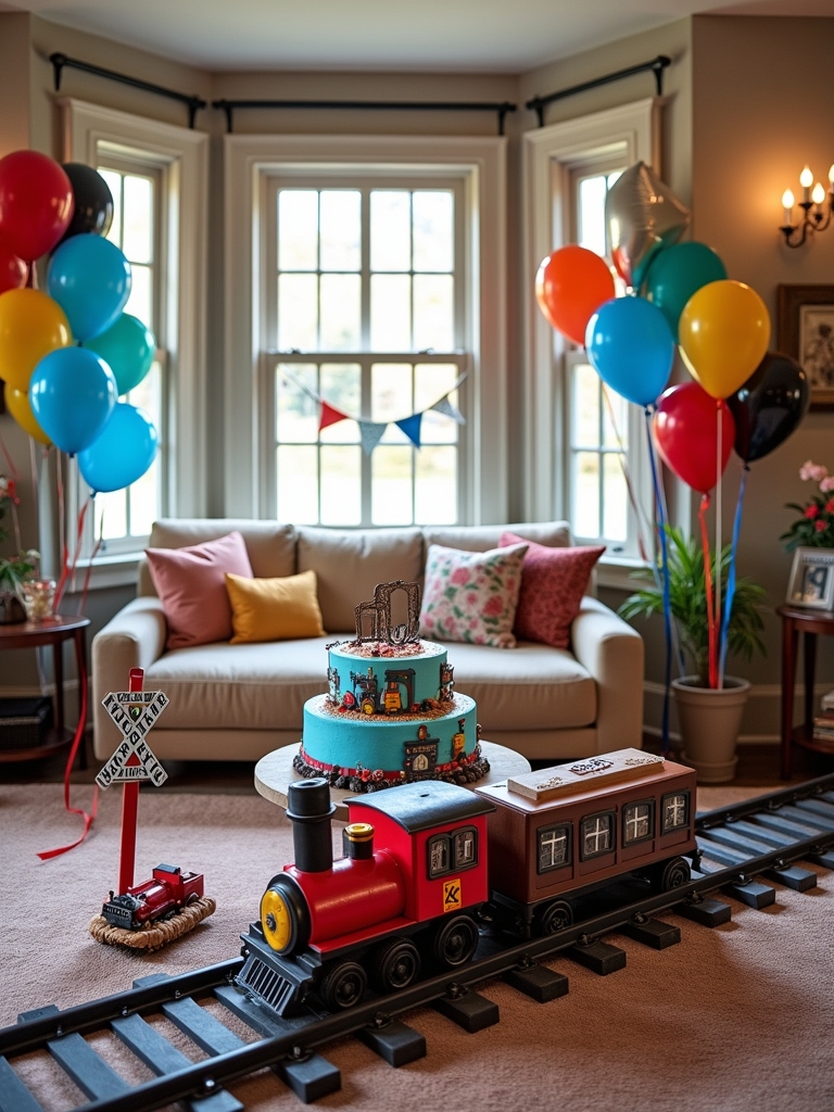 train themed birthday celebration