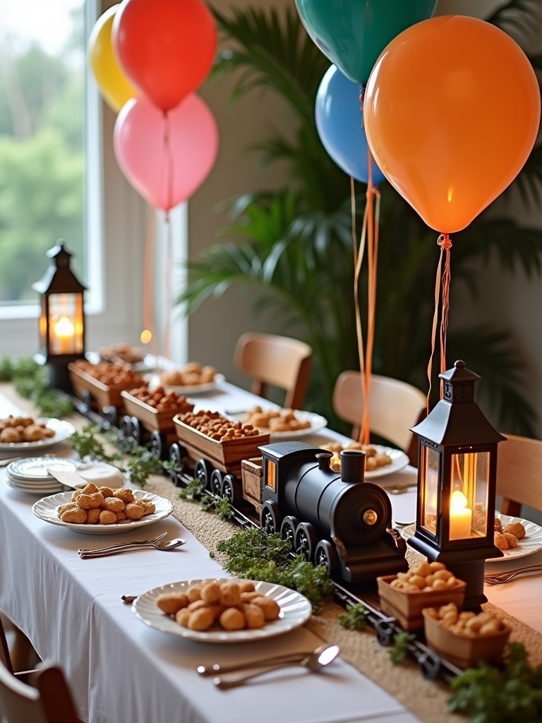 train themed table settings