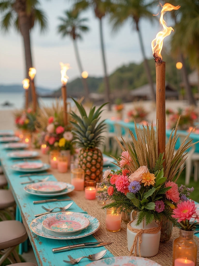 tropical luau party invitation