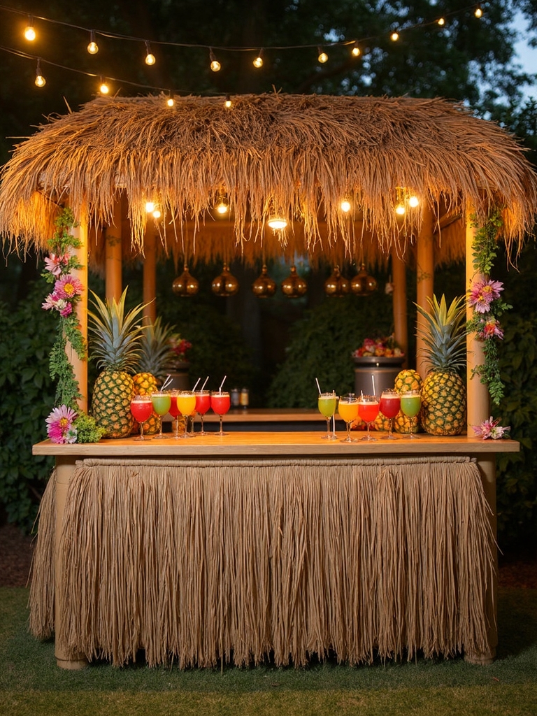 tropical tiki bar setup