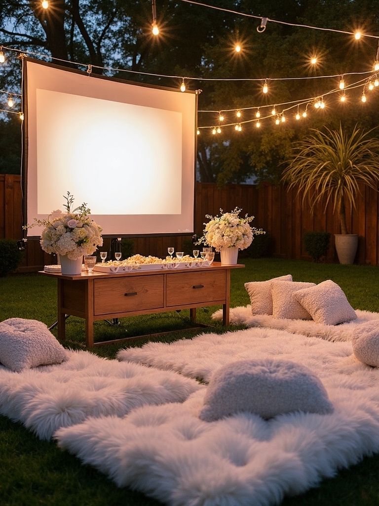 backyard cinema under starry skies