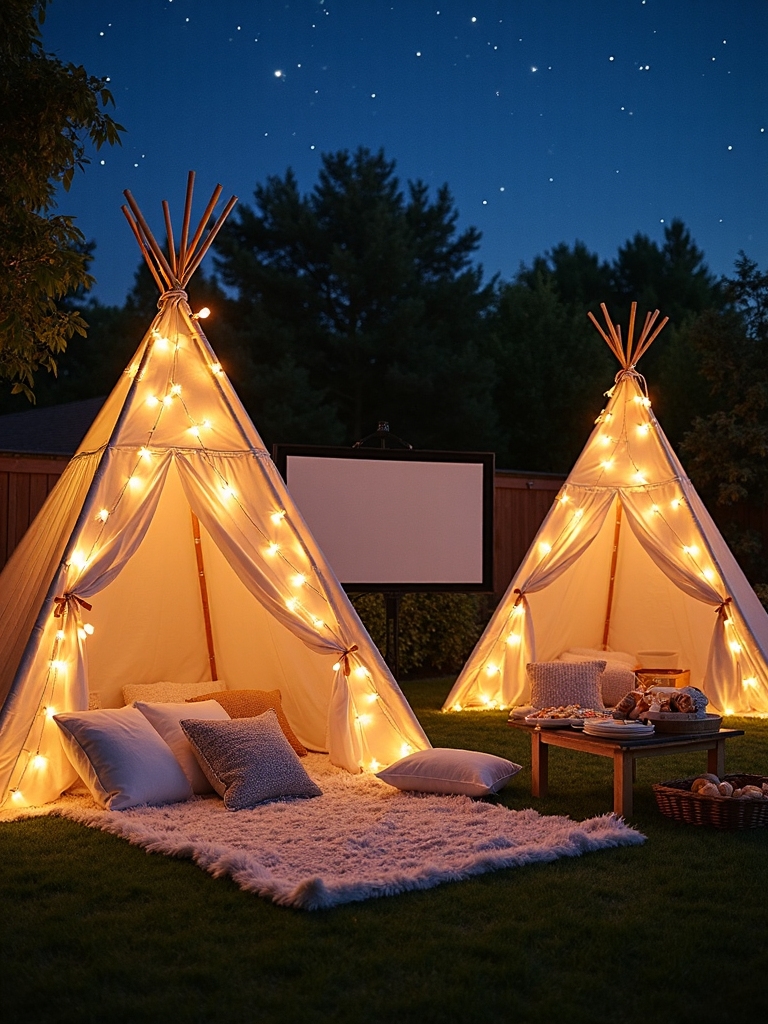 backyard movie night setup