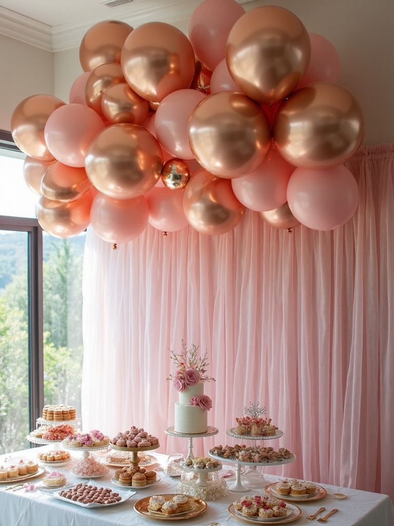 colorful balloon arrangements displayed
