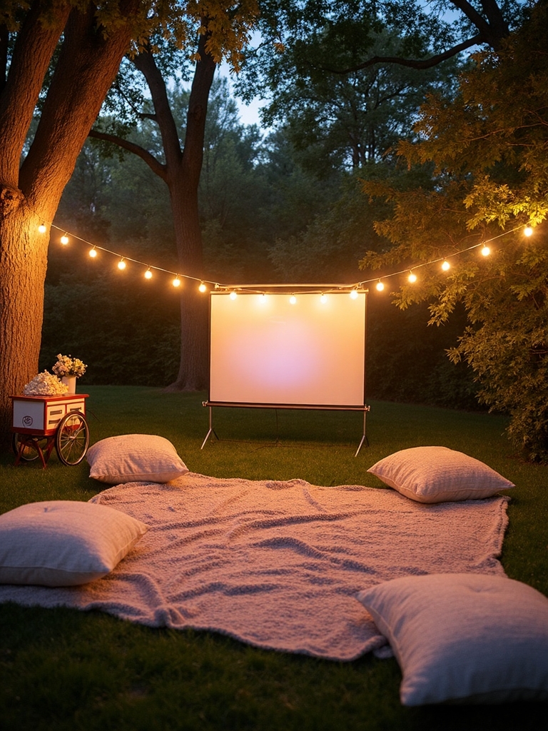 cozy outdoor movie theater experience