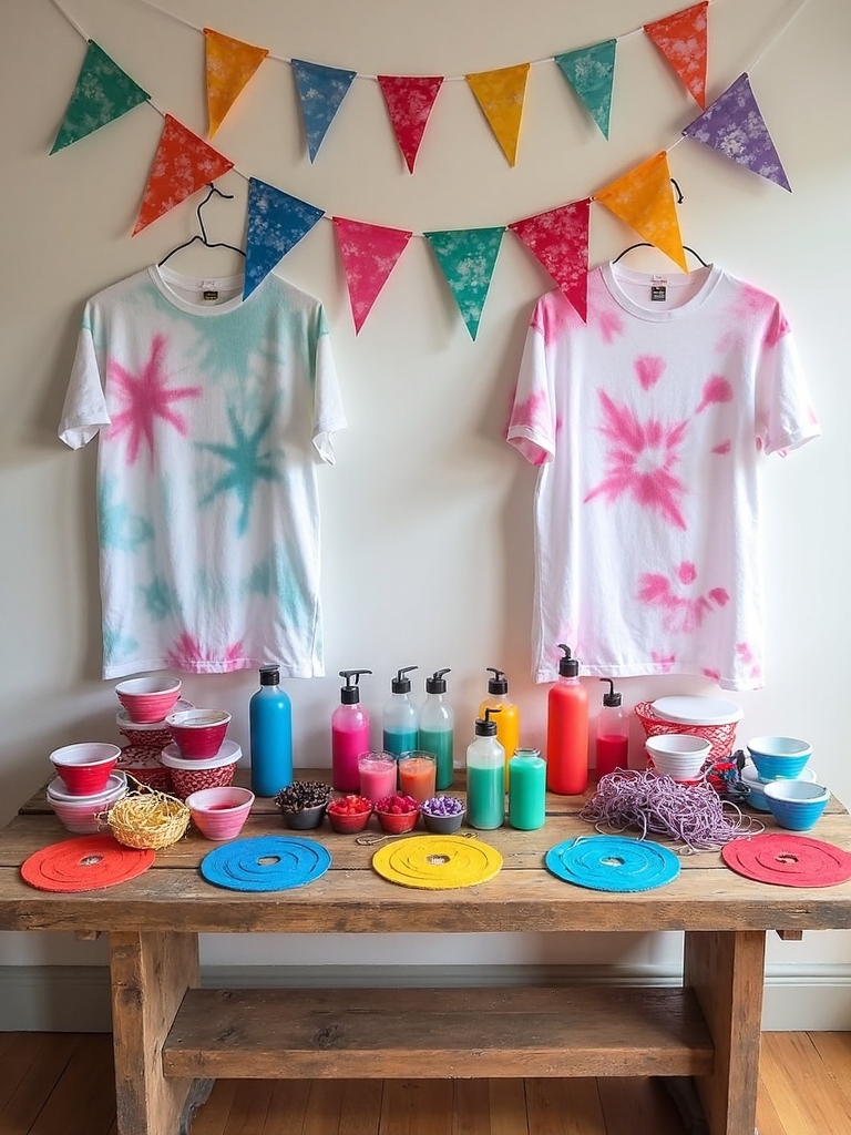 create colorful tie dye shirts
