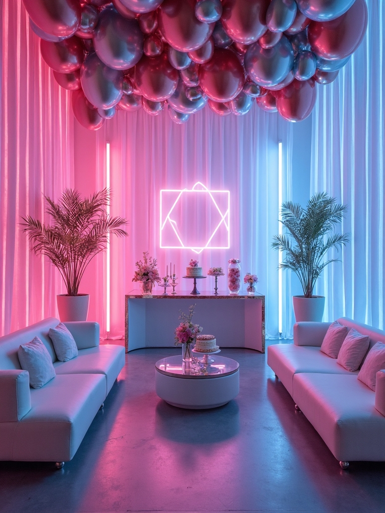 electrifying neon party decor