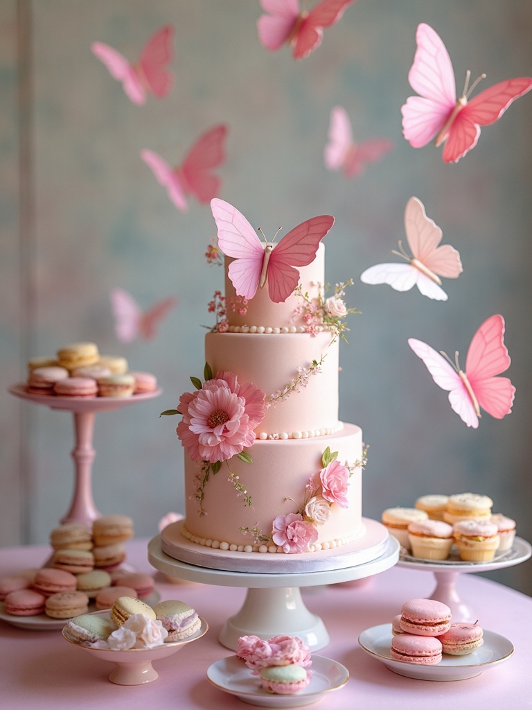 enchanting butterfly themed dessert celebration