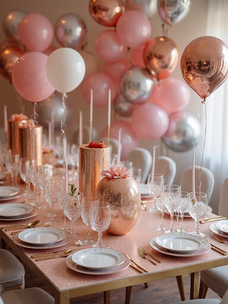 glittery metallic birthday celebration