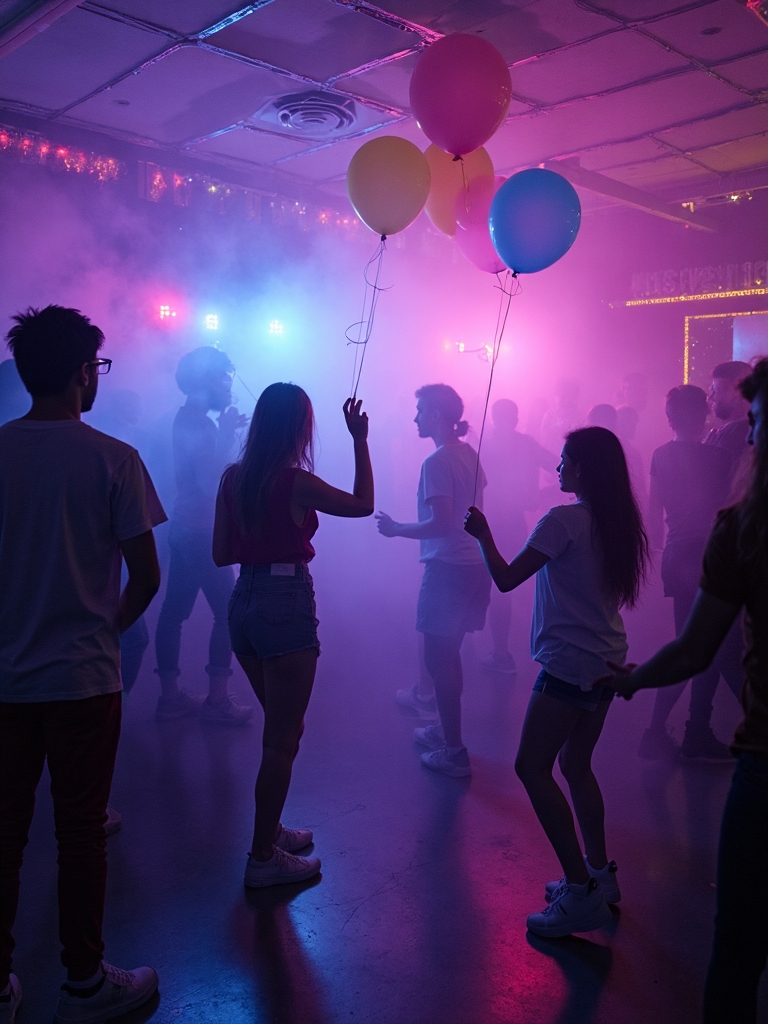 glowing neon party wonderland mesmerizes teens