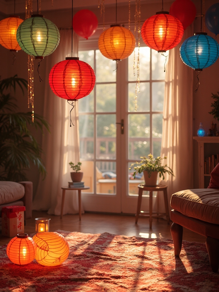 illuminated paper lantern display