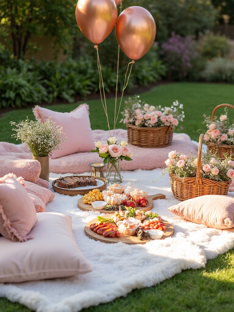 intimate dreamy romantic picnic party