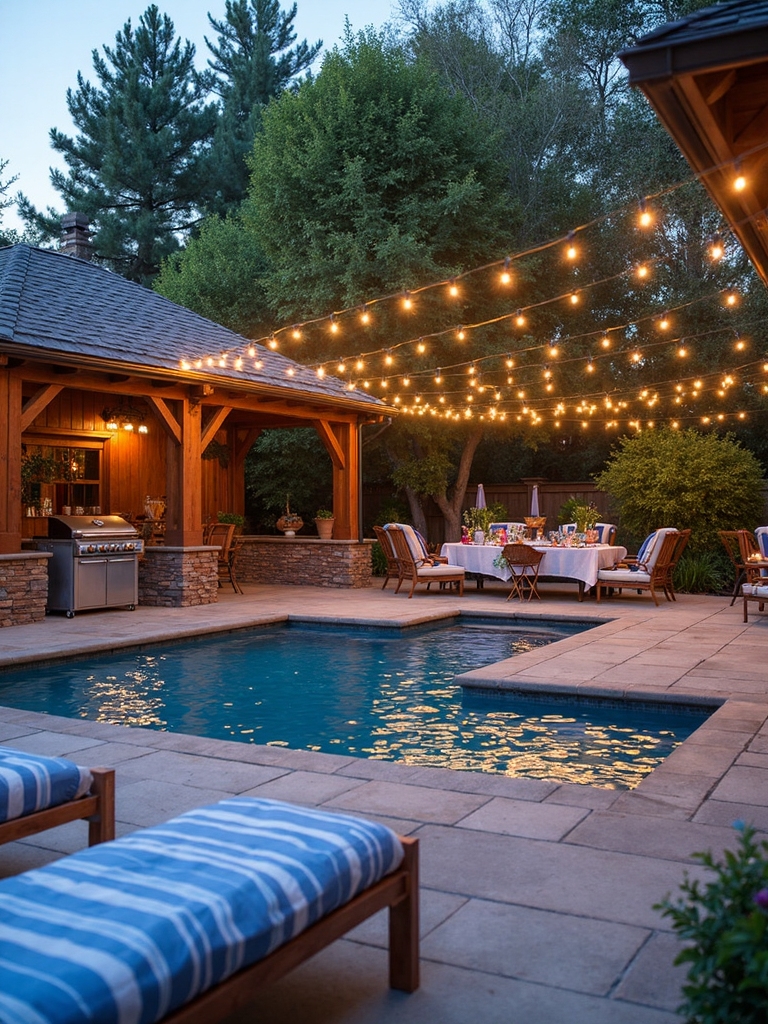 laidback festive tropical pool party