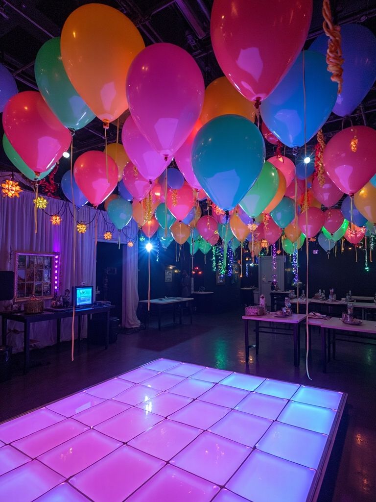 luminous nighttime dance celebration