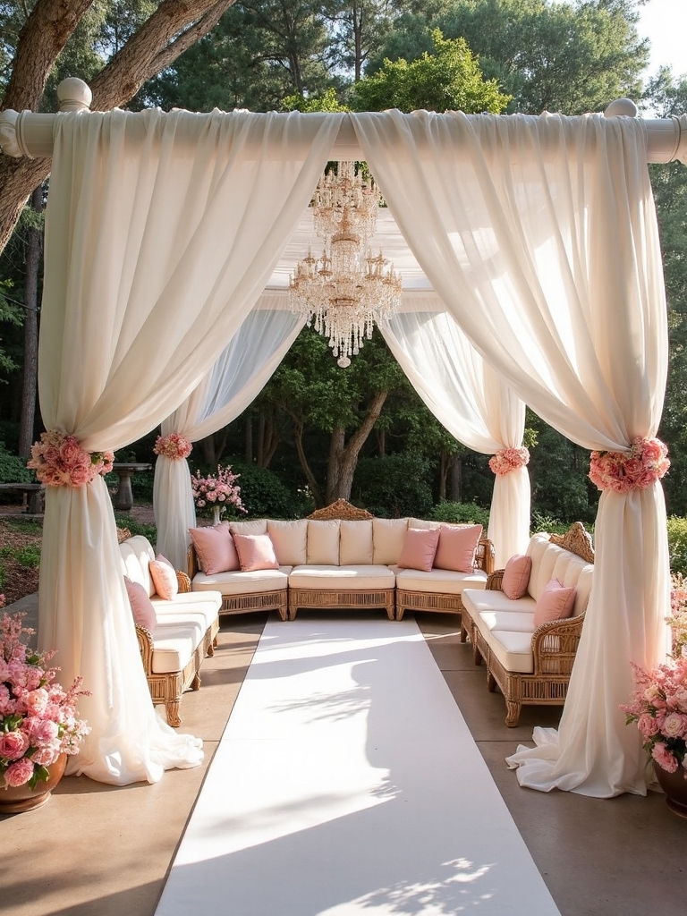 luxurious outdoor cabana party decor
