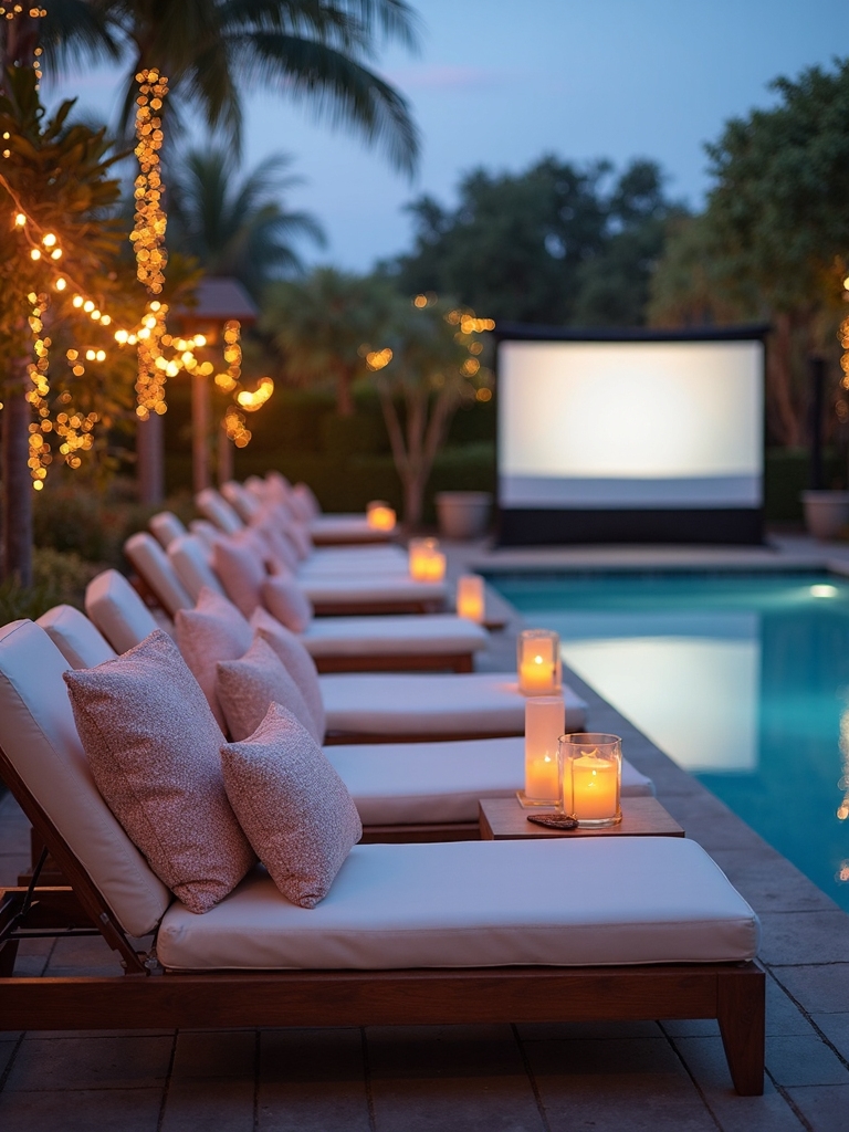 luxurious pool party movie marathon