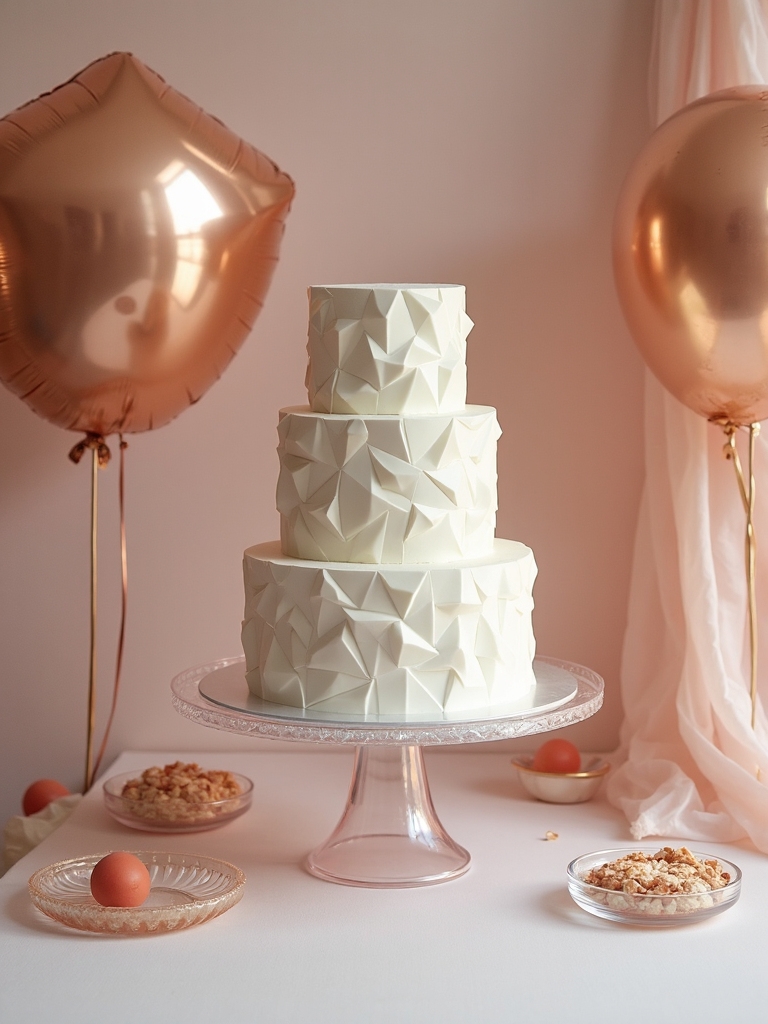 modern geometric cake displays