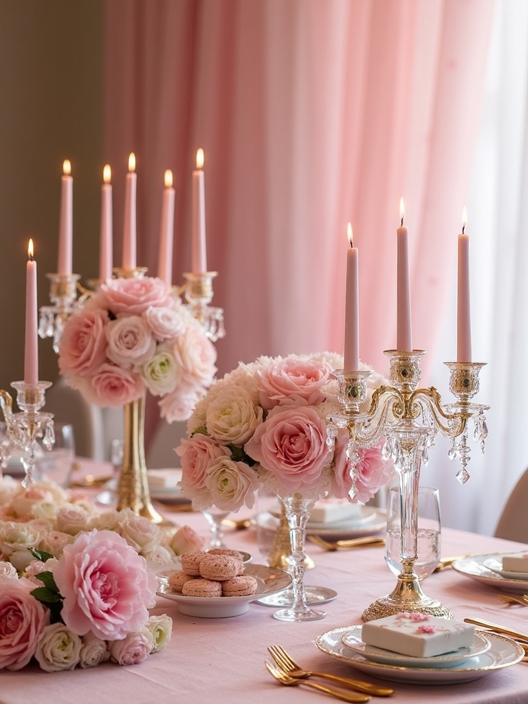 monochromatic feminine floral birthday celebration