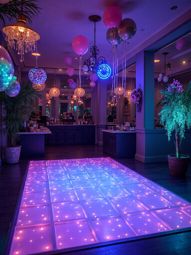 neon lit nighttime celebration