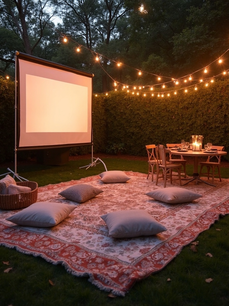 outdoor movie theater celebration under stars