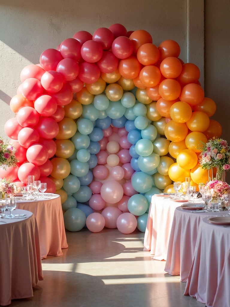 rainbow balloon display tips