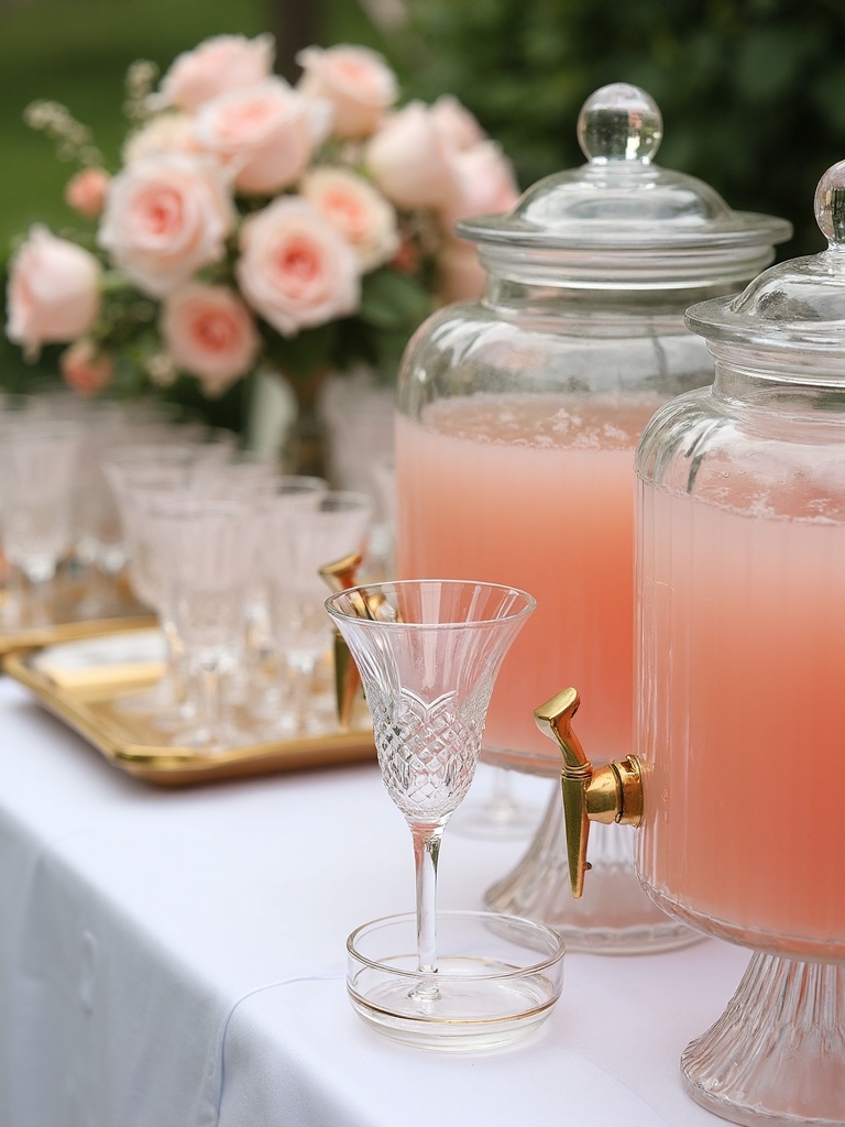 refined floral sophisticated harmonious rose lemonade station