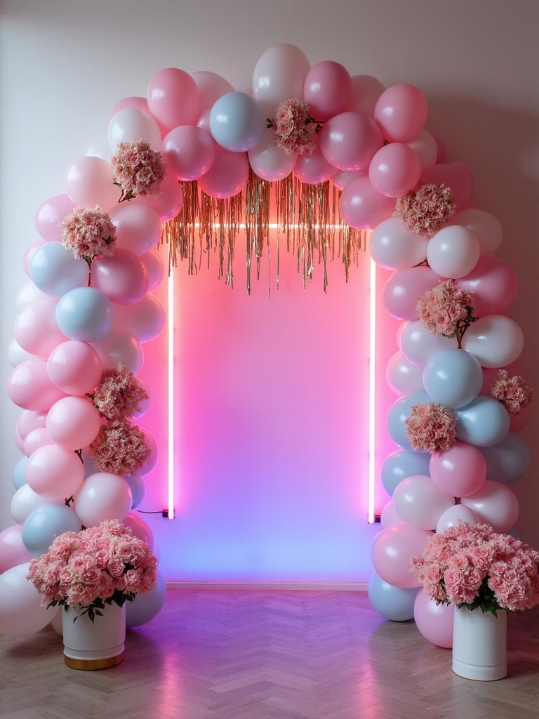 trendy glamorous instagram worthy photo wall