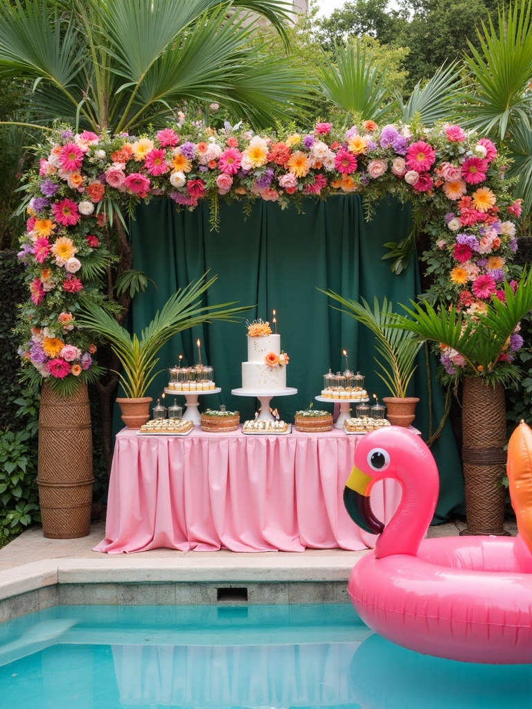 tropical pool party fun