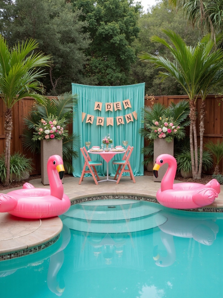 tropical themed pool party