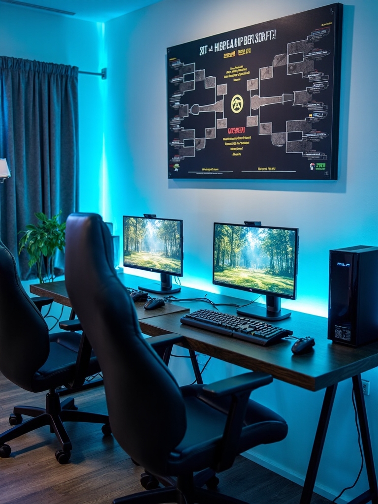 twin gaming tournament setup