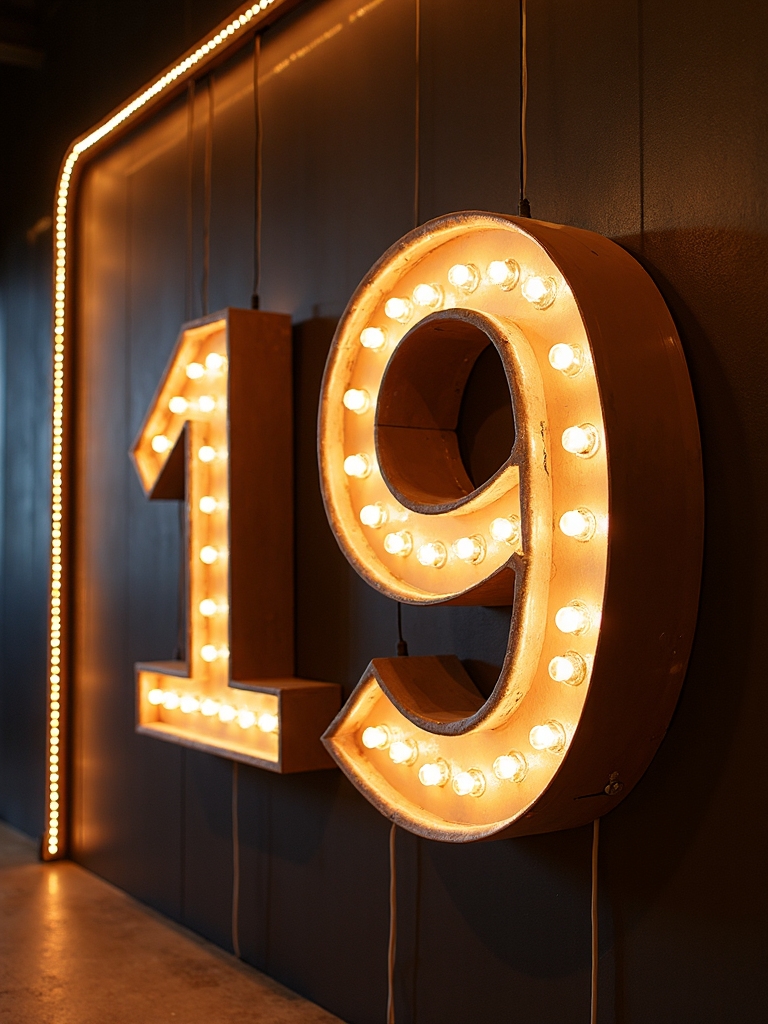 wow factor 19th birthday metallic backdrop