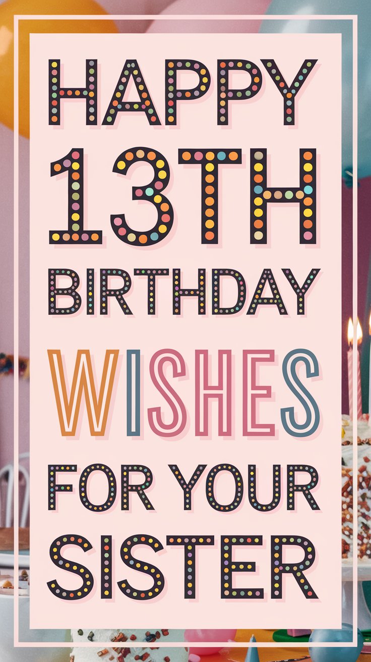 Happy 13th Birthday Wishes for Your Sister