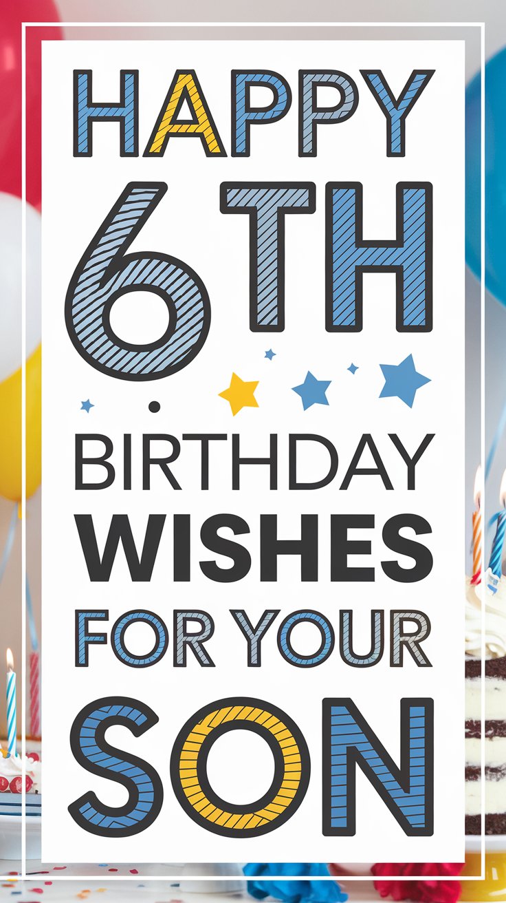 Happy 6th Birthday Wishes for Son