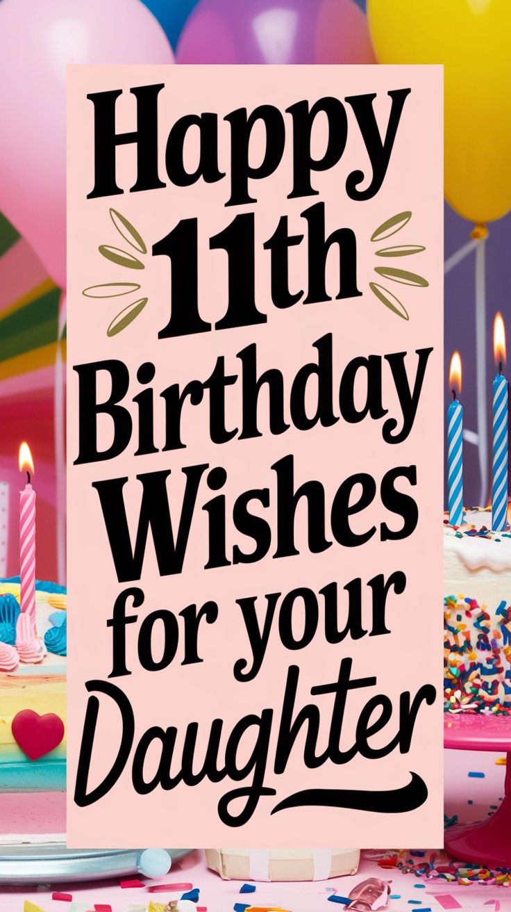 Happy 11th Birthday Wishes for Daughter