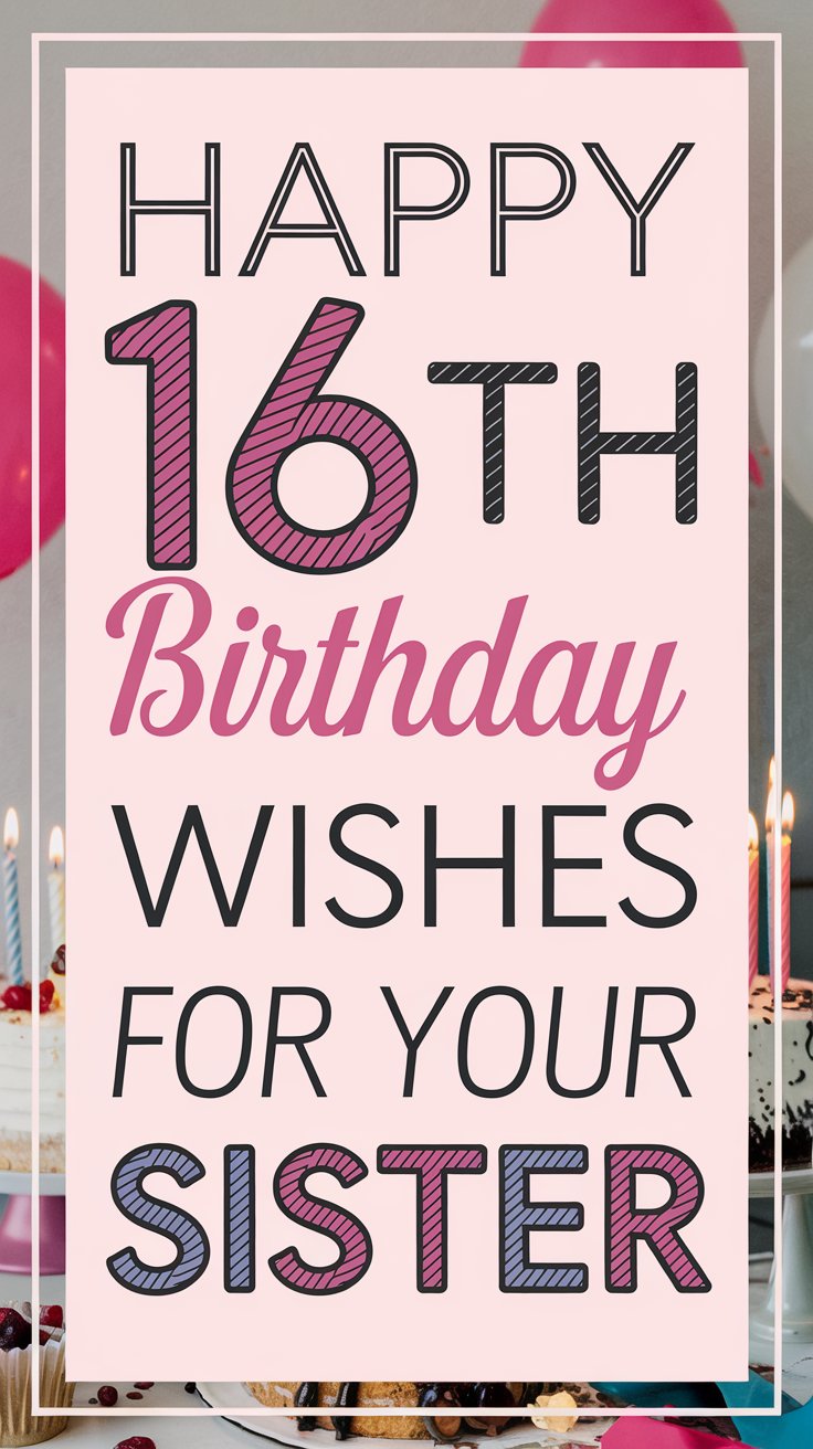 Happy 16th Birthday Wishes for Sister