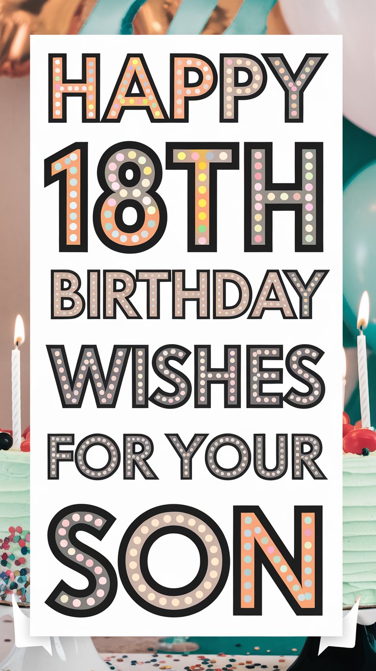 Happy 18th Birthday Wishes for Son