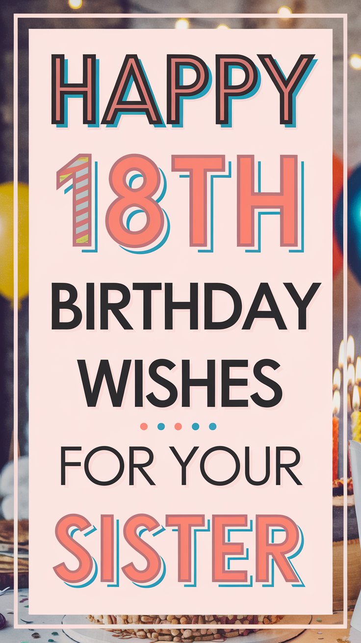 Happy 18th Birthday Wishes for Sister