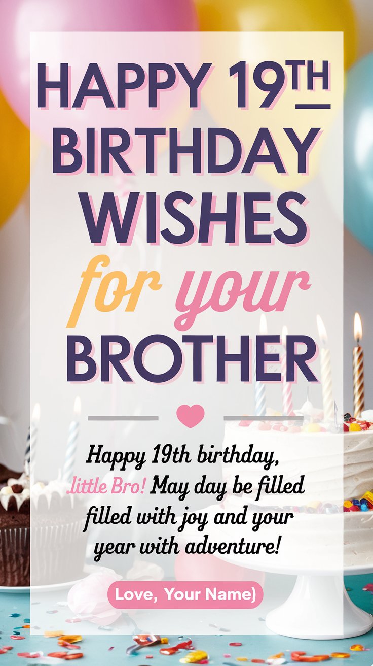 Happy 19th Birthday Wishes for Brother