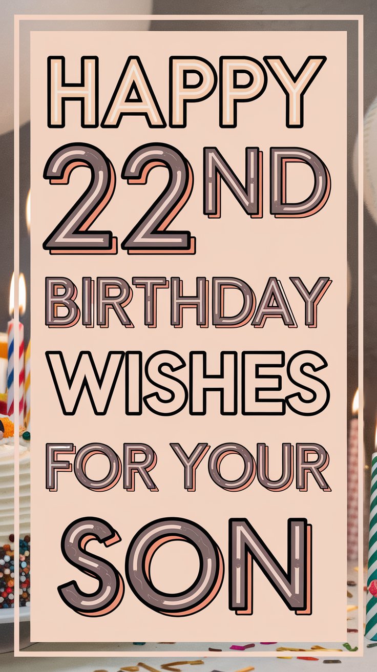 Happy 22nd Birthday Wishes for Your Son