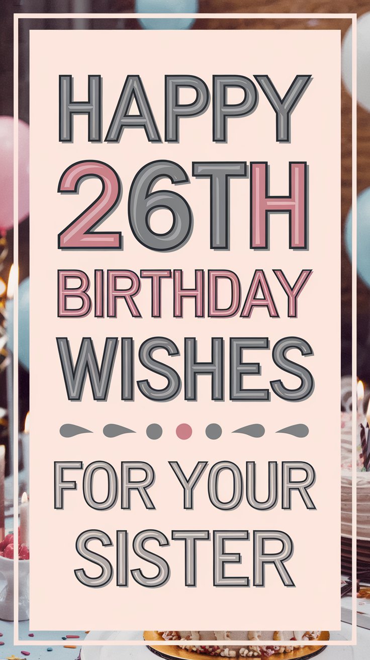 Happy 26th Birthday Wishes for Sister