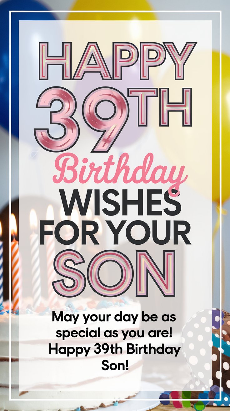 Happy 39th Birthday Wishes for Son