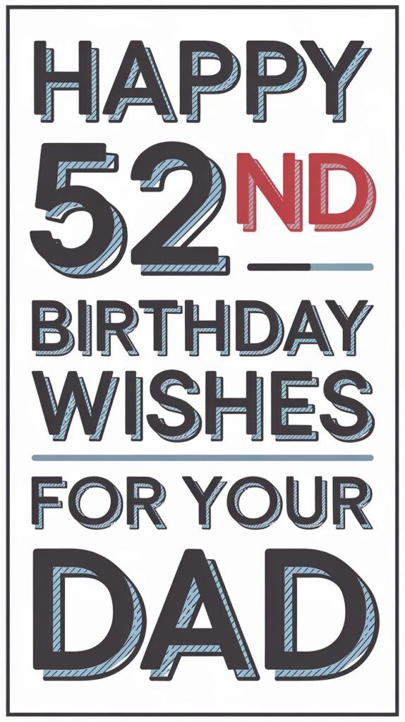 Happy 52nd Birthday Wishes for Dad