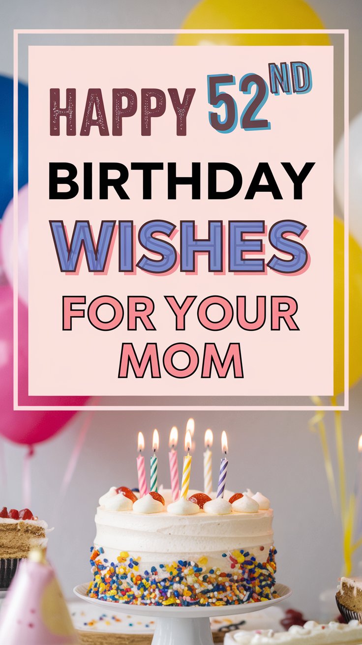 Happy 52nd Birthday Wishes for Mom